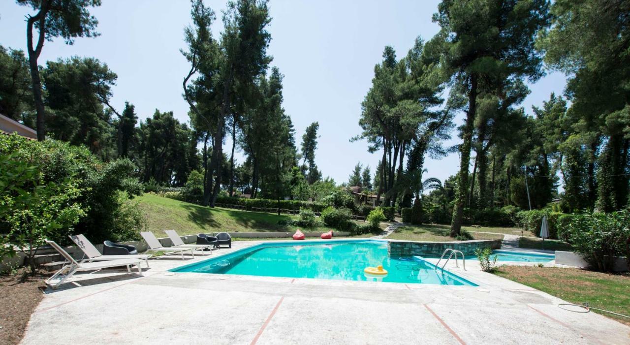 Villa Aurora In Sani With Garden And Pool Екстериор снимка