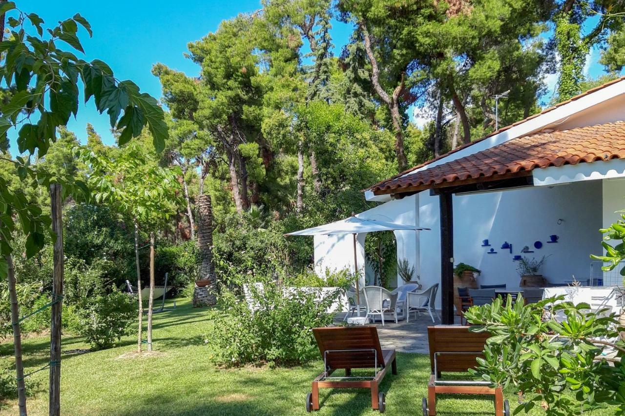 Villa Aurora In Sani With Garden And Pool Екстериор снимка